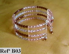 Refª B03 NOVO PREÇO: 5,00* pulseira com facetes checos tons rosa e bordeaux