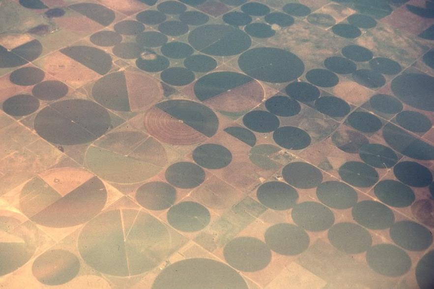 Pivot Irrigation Giant green circles