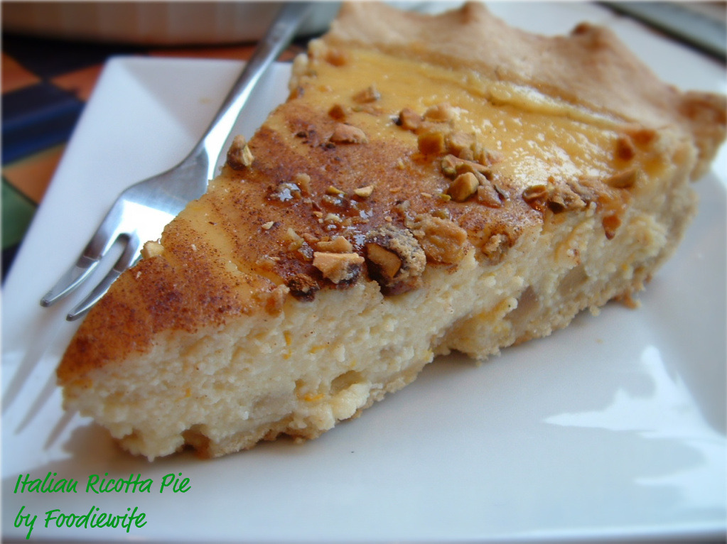 Italian Sweet Ricotta Pie with Candied Pistachios A Feast For The Eyes