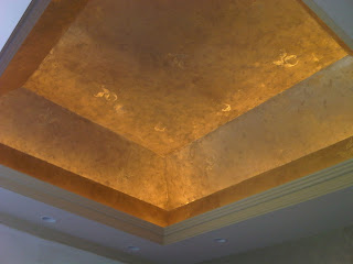 Metallic Gold Leaf Inlay Ceiling Complete Faux Time Design
