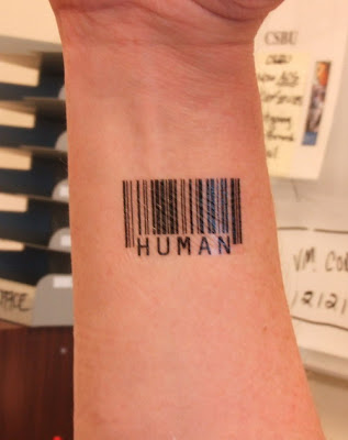 barcode tattoo neck. arcode tattoos for girls.