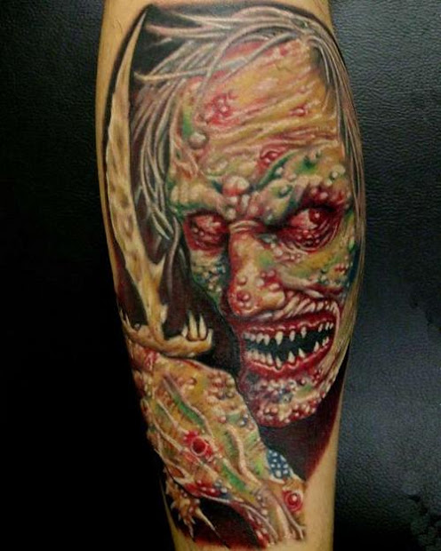 gruesome zombie tattoos damn