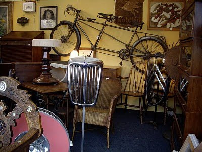 antique, tandem bicycle