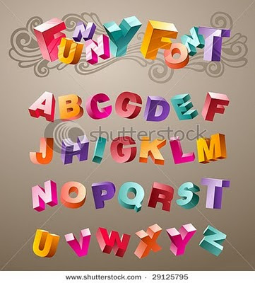 graffiti 3D, bubble letter alphabet, modern