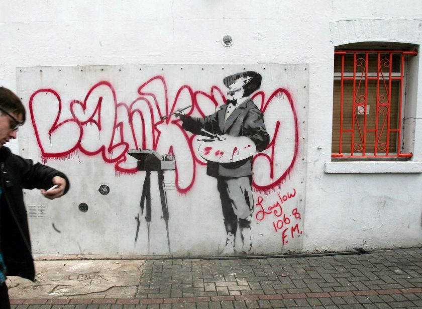 banksy graffiti artwork. His graffiti art has brought