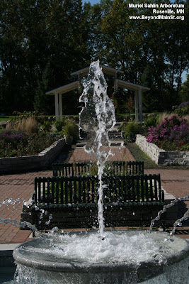 fountain at Muriel Sahlin Arboretum