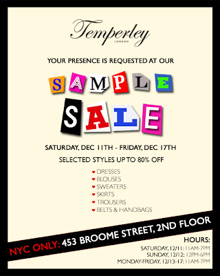 TEMPERLEY LONDON SAMPLE SALE: Up to 80% Off