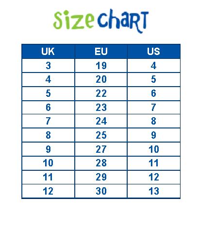 Polliwalks Size Chart