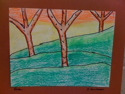 Oodles of Art: Foreground, MIddleground and Background Tree's, 2nd Grade