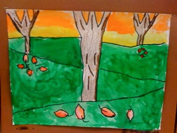 Oodles of Art: Foreground, Middle and Background trees, 2nd Grade
