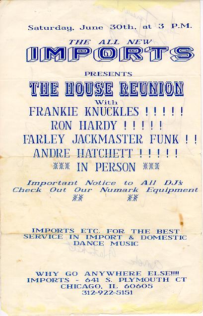 house music flyer. Chicago Flyers 1980s - House