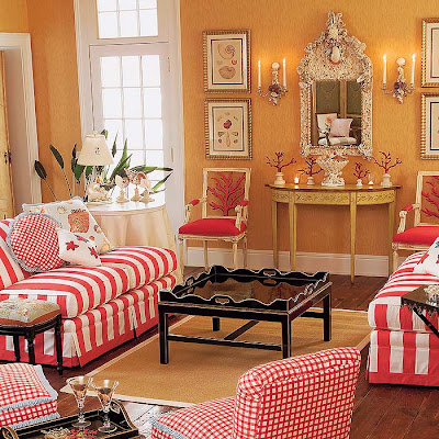 ديكورات باللون البرتقآلي وتدرجآآآته..  Coral+living+room