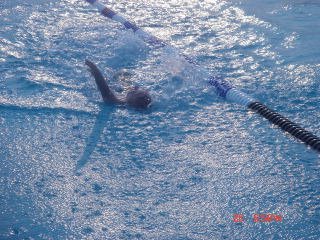 Tanner leading the pack in the backstroke!