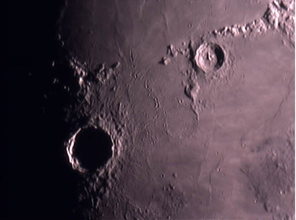 Moon craters Copernicus and Eratosthenes
