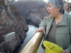 Faye Hanging On on Top of Hoover Dam