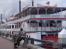 The Georgia Queen & Sax player on Savannah Waterfront