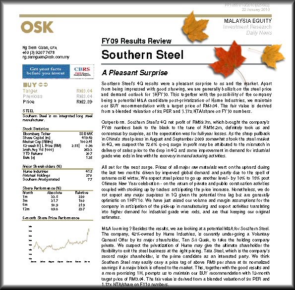 Southern Steel Share Price