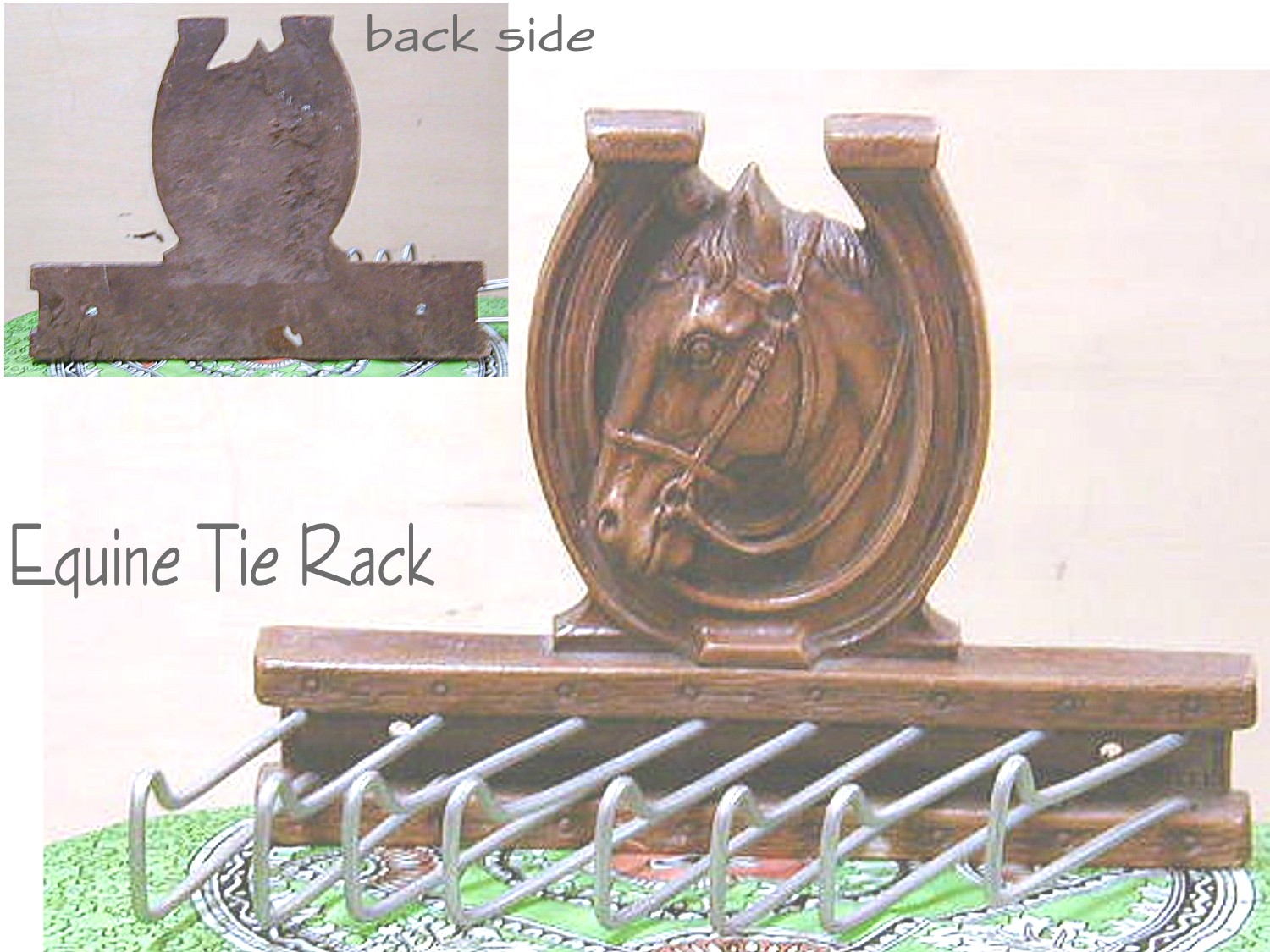 ...dp... Antiques and Collectibles... Horse Shoe Horse Head Tie Rack