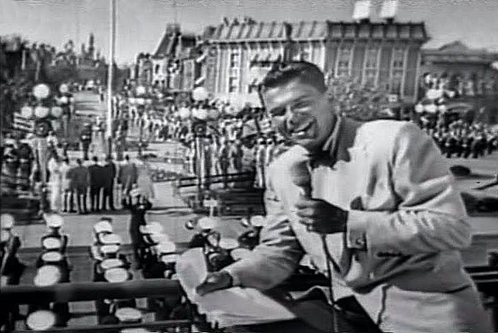 Ronald Reagan hosting the much anticipated opening of Disneyland.