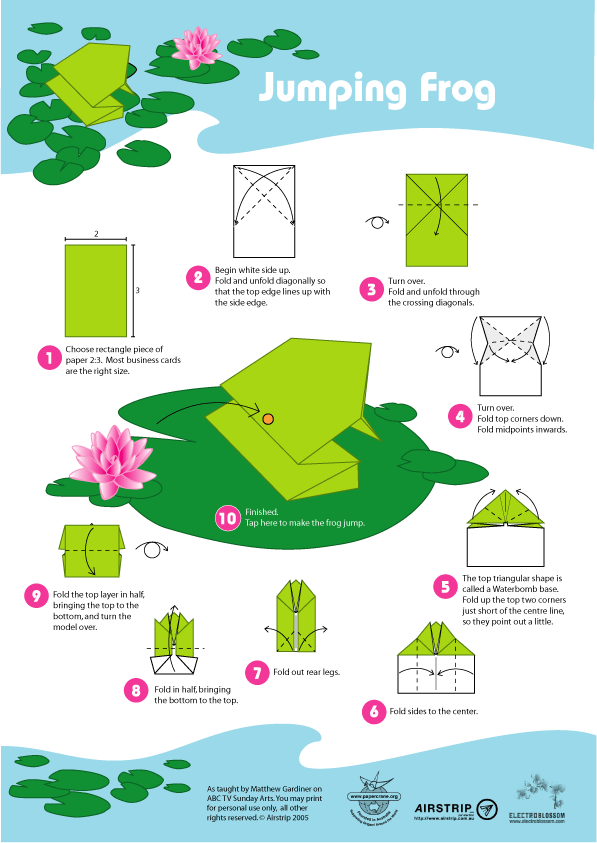 simple origami frog