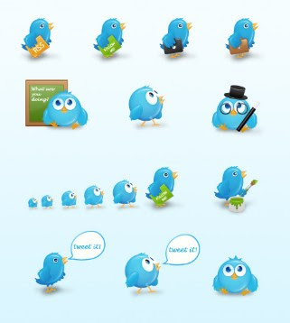 Cute Birdies Twitter Icon Set