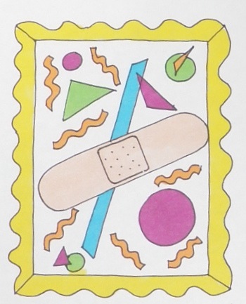 a drawing of a bandaid 