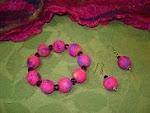 Felted Fuchsia Wool Beads