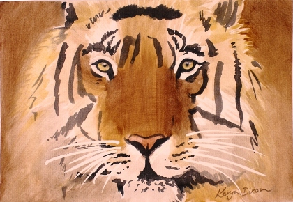 tiger face profile. tiger face profile. Tiger Face Profile. painting tigersprobably;