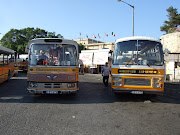 . and an AEC Commander pose side by side at Valetta main bus station. (malta )