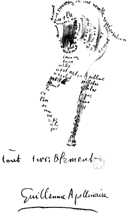 Calligramme de Guillaume Apollinaire Guillaume+A+2
