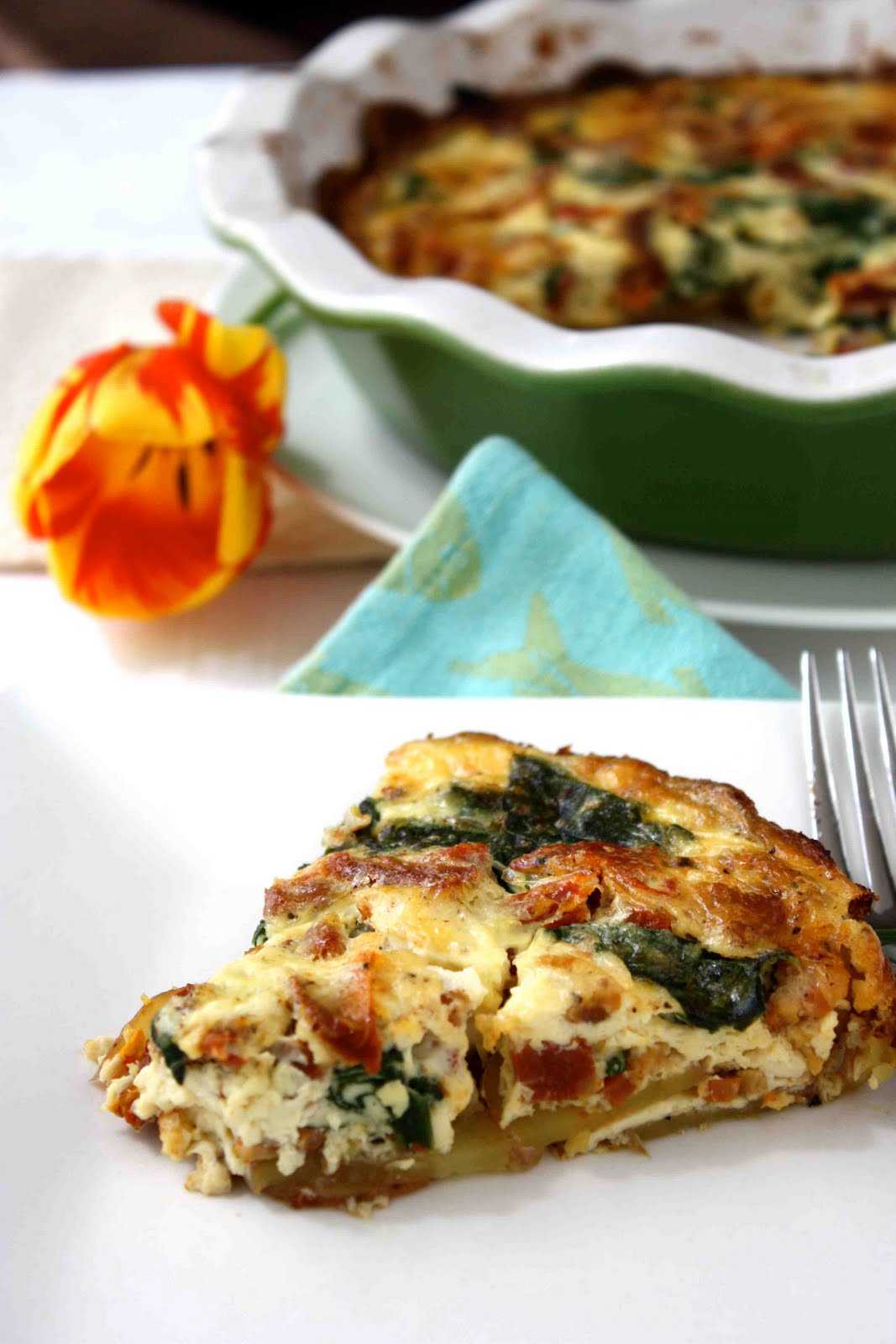 PotatoCrusted Quiche Recipe with Pancetta, SunDried Tomatoes