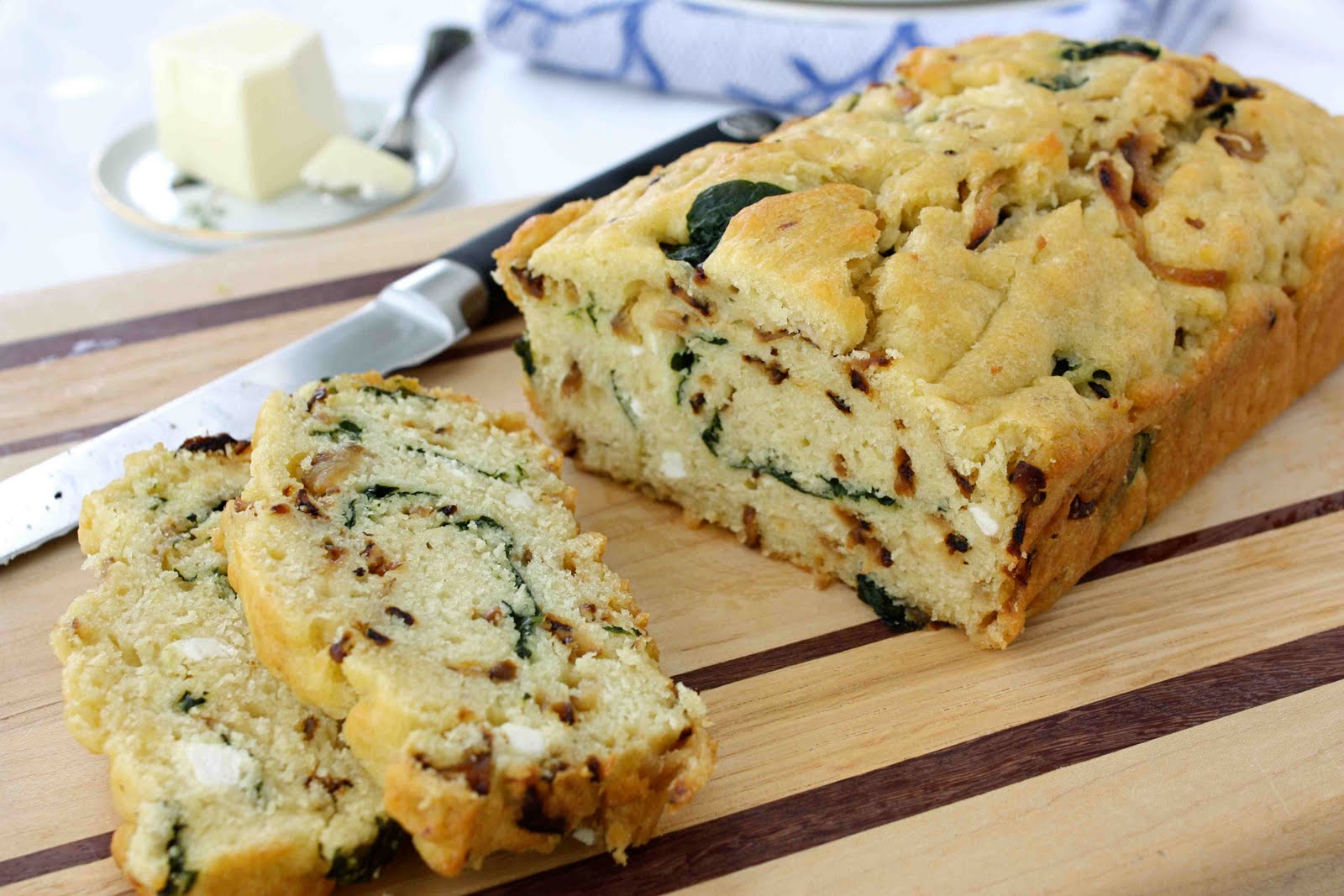 Cookin' Canuck Caramelized Onion & Spinach Olive Oil Quick Bread Recipe