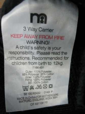 mothercare 3 way carrier manual
