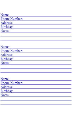 address book layout