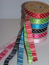 Polka Dot Stripe Reversable Ribbon