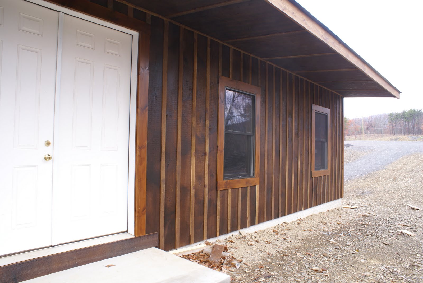 Hidden Bend Retreat, Romney West Virginia Shop Siding Continued