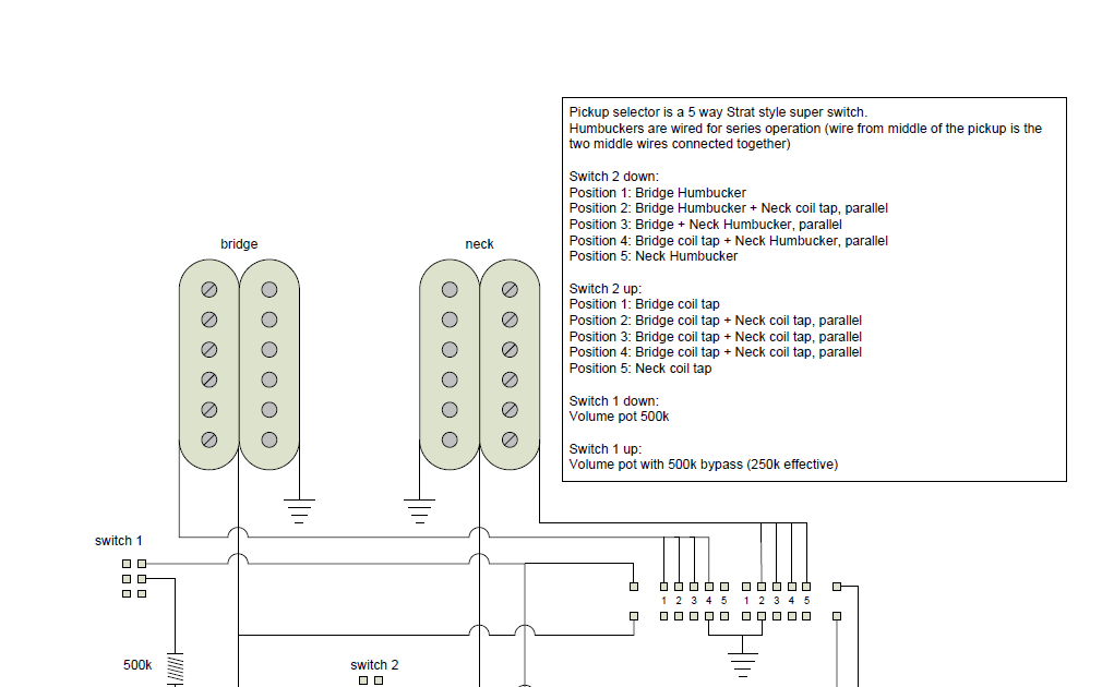 acguitar: Initial Wiring Diagram strat wiring diagram 1 volume 2 tones 