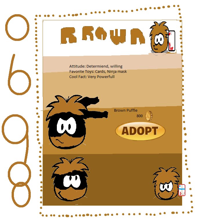 Brown Puffle Playing