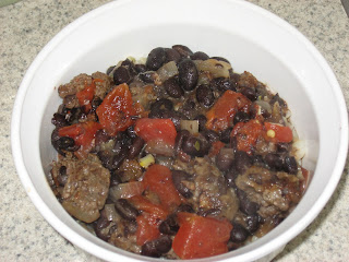 Mexican black bean and venison sausage chili, adapted from Cooking Light