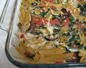 pasta and spinach bake, adapted from The Complete Cooking Light Cookbook