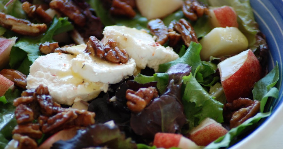 Gluten Free Taste of Home Nectarine Goat Cheese Salad with Candied