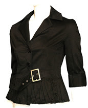 Black rouched jacket with silver buckle