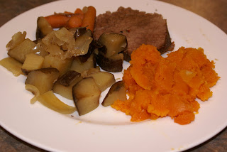  Beef Roast with Potatoes, Butternut Squash