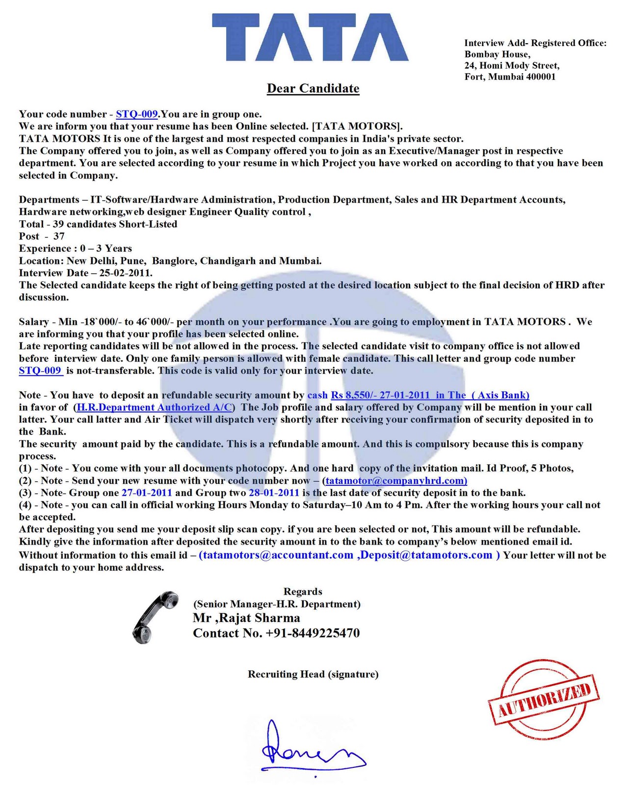 Domain Offer Letter Domain Offer Letter