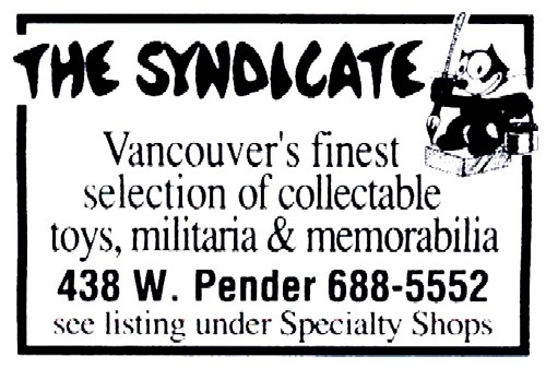 THE NEW 1500 SQUARE FOOT SHOP OPENED AT 438 WEST PENDER IN 1990