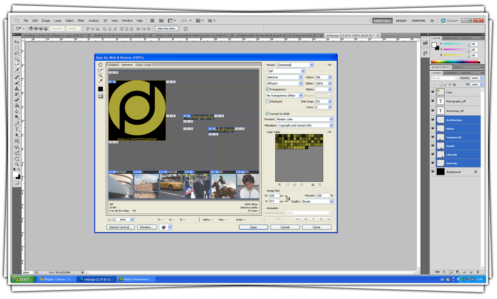 photoshop cc save web slices photoshop cc save web slices
