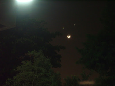 Pictures of Moon, Venus and Jupiter Conjunction