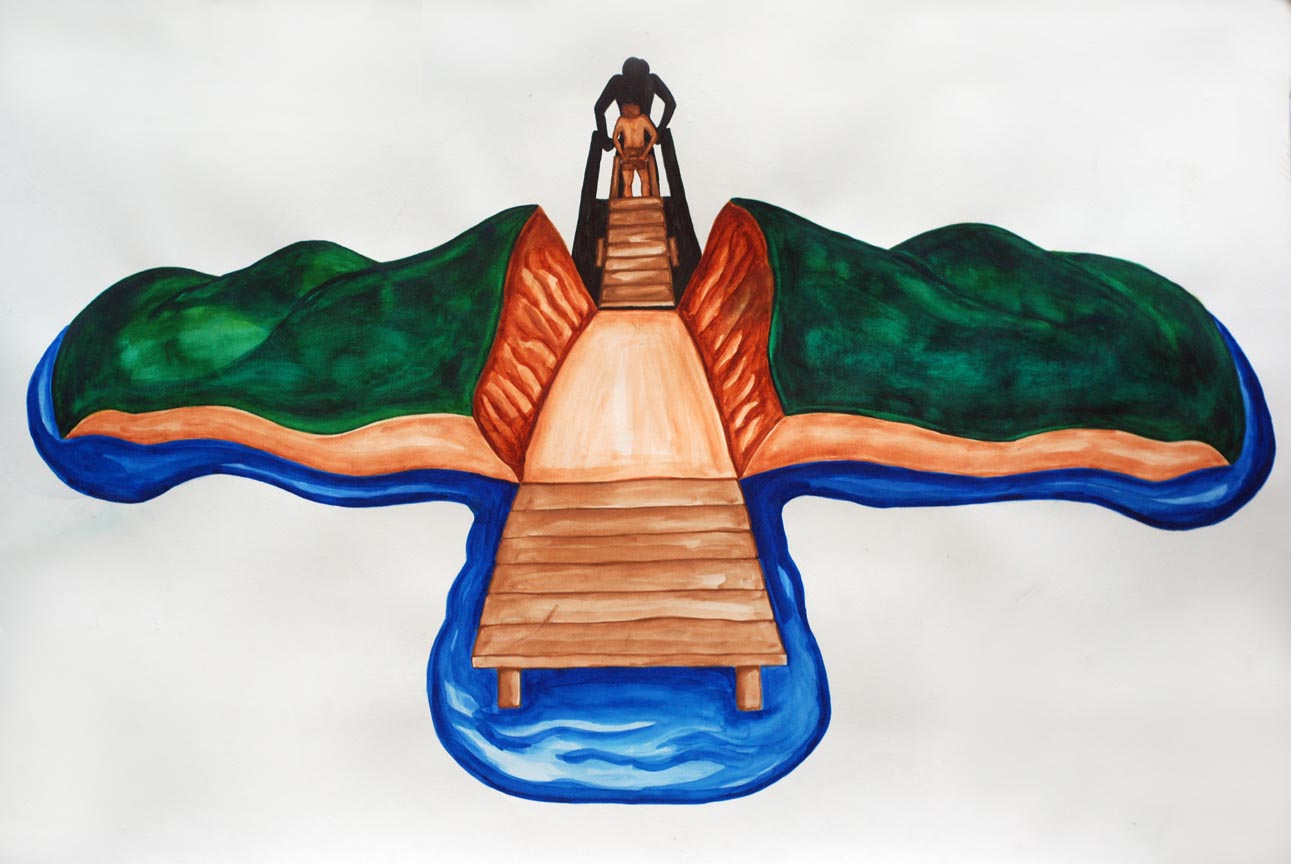 jeevan r birdscape studies mixed media on paper 87 x