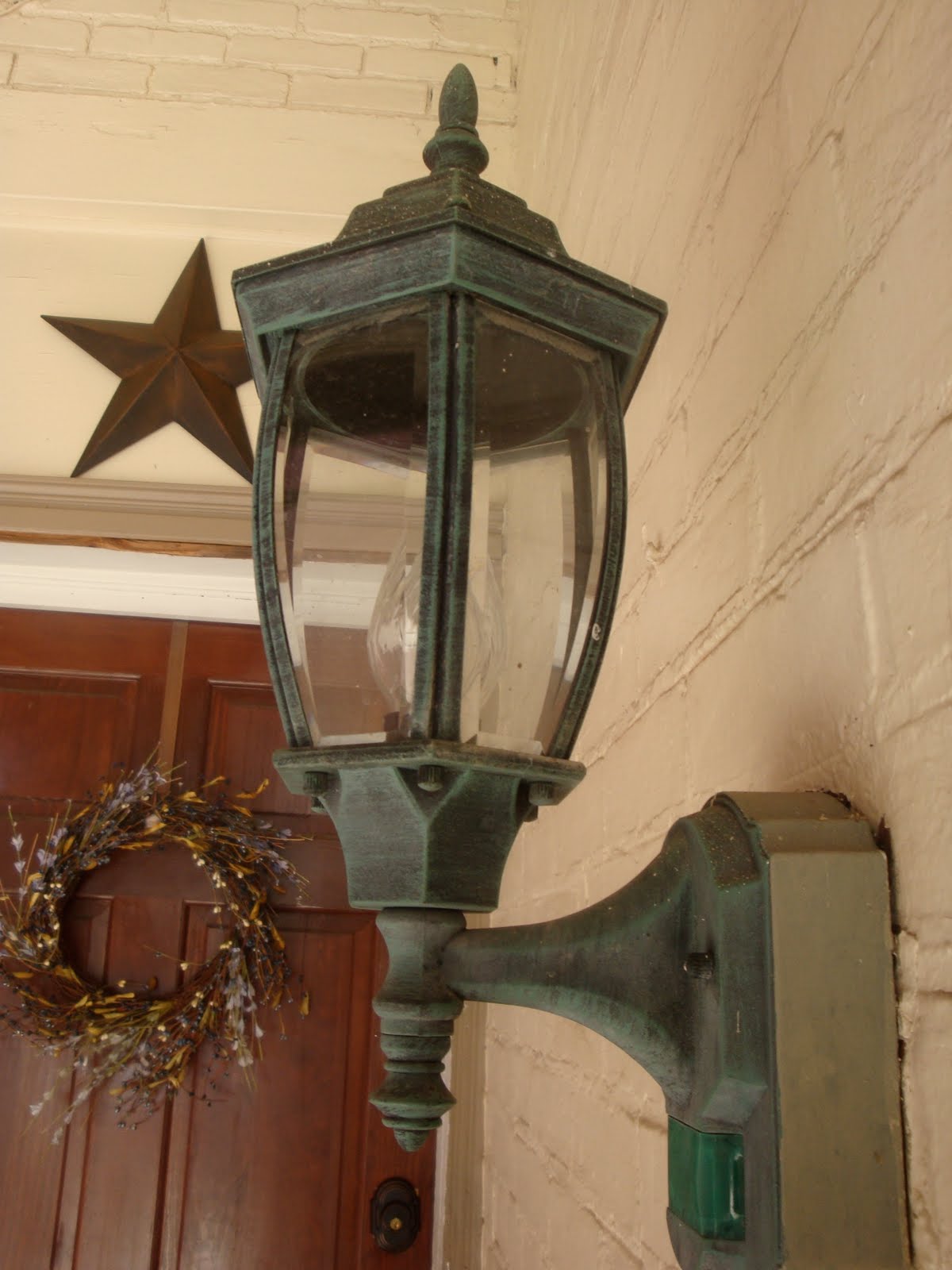 modern garden porch light redo {green to