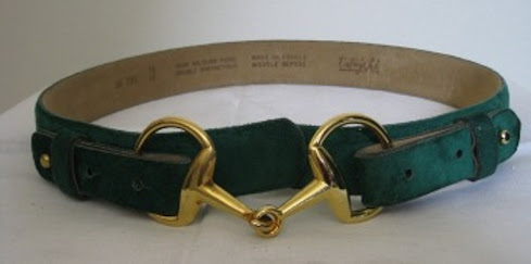 Ceinture croûte de cuir vert